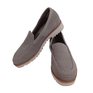 Skechers Women's 9 MARLIE Perforated Suede Platform Arch Fit Loafer Taupe